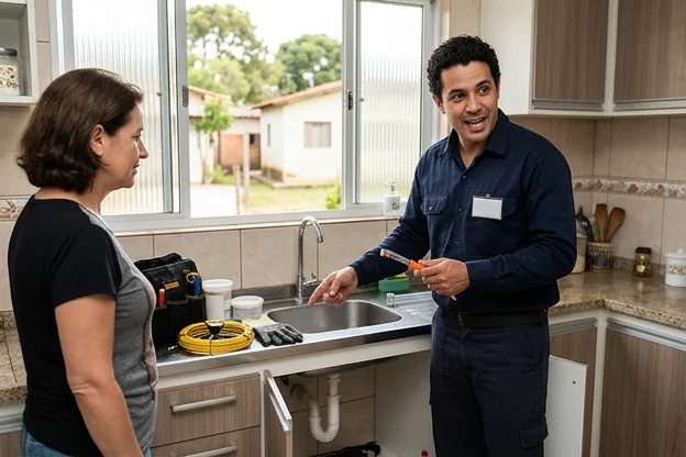 Profissional dando dicas de como prevenir entupimentos em casas.